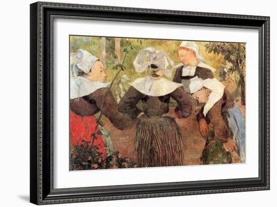 The Dance of 4 Women of Breton-Paul Gauguin-Framed Art Print