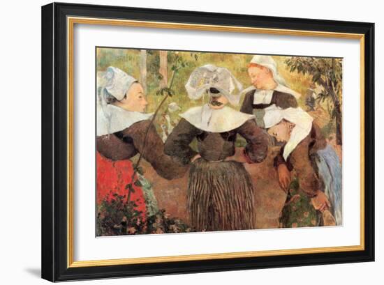 The Dance of 4 Women of Breton-Paul Gauguin-Framed Art Print
