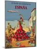 The Dance of Andalusia - Iberia Air Lines of Spain, Vintage Airline Poster-Pacifica Island Art-Mounted Art Print