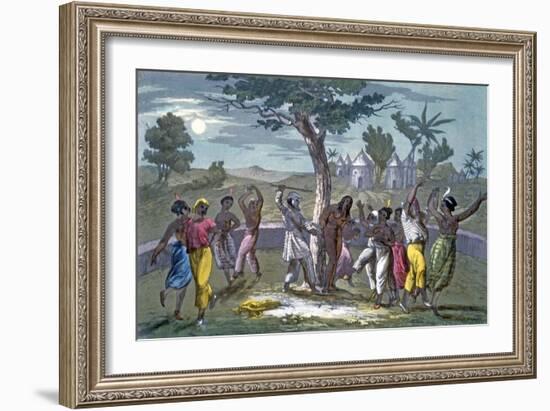 The Dance of the Mombo-Jombo, according to the Travels of Mungo Park, from 'A History of Costume' B-Italian School-Framed Giclee Print