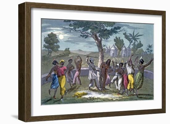 The Dance of the Mombo-Jombo, according to the Travels of Mungo Park, from 'A History of Costume' B-Italian School-Framed Giclee Print