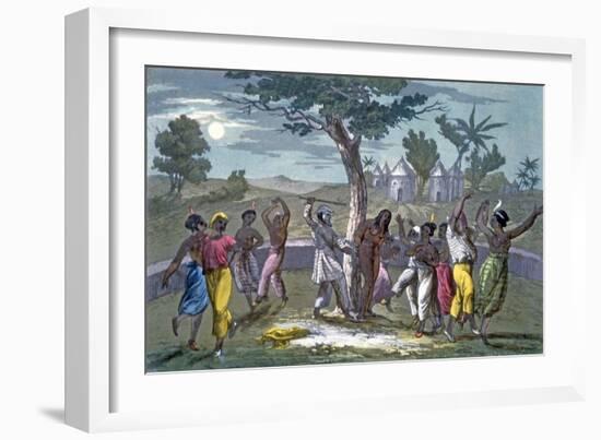 The Dance of the Mombo-Jombo, according to the Travels of Mungo Park, from 'A History of Costume' B-Italian School-Framed Giclee Print