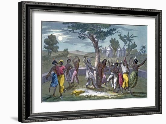 The Dance of the Mombo-Jombo, according to the Travels of Mungo Park, from 'A History of Costume' B-Italian School-Framed Giclee Print