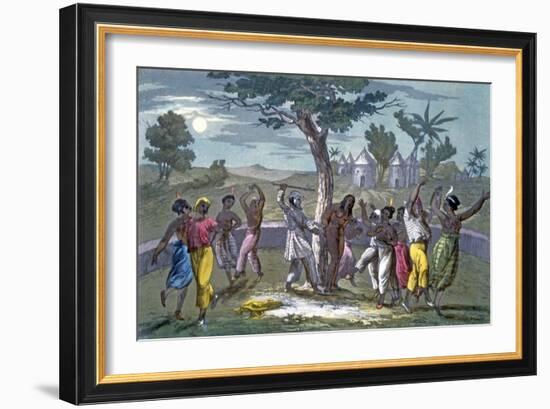 The Dance of the Mombo-Jombo, according to the Travels of Mungo Park, from 'A History of Costume' B-Italian School-Framed Giclee Print