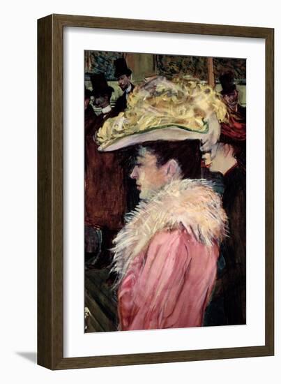 The Dance of the Moulin Rouge: Detail of an Elegant Woman Dressed in Pink, 1889-90-Henri de Toulouse-Lautrec-Framed Giclee Print