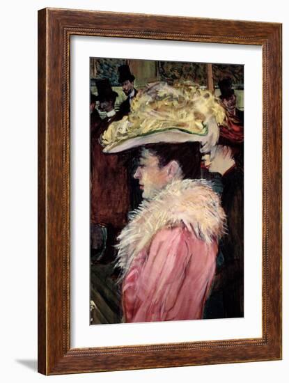The Dance of the Moulin Rouge: Detail of an Elegant Woman Dressed in Pink, 1889-90-Henri de Toulouse-Lautrec-Framed Giclee Print