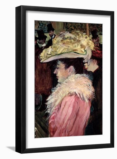 The Dance of the Moulin Rouge: Detail of an Elegant Woman Dressed in Pink, 1889-90-Henri de Toulouse-Lautrec-Framed Giclee Print