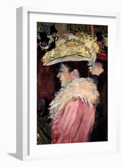 The Dance of the Moulin Rouge: Detail of an Elegant Woman Dressed in Pink, 1889-90-Henri de Toulouse-Lautrec-Framed Giclee Print