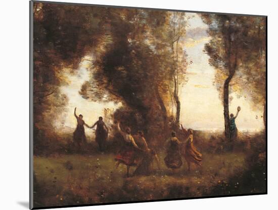 The Dance of the Nymphs-Jean-Baptiste-Camille Corot-Mounted Giclee Print