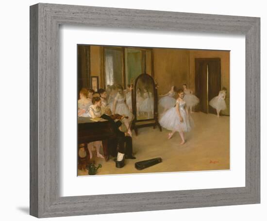 The Dancing Class-Edgar Degas-Framed Art Print