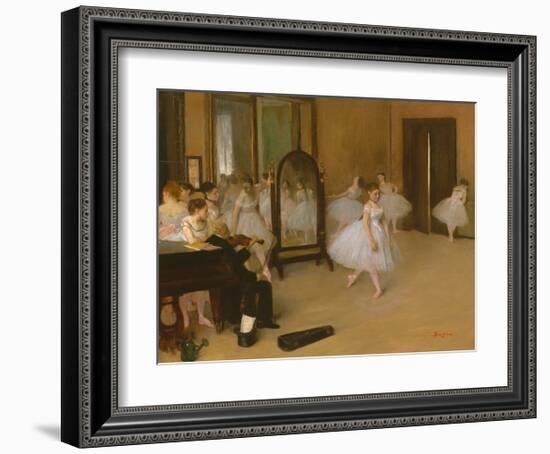 The Dancing Class-Edgar Degas-Framed Art Print