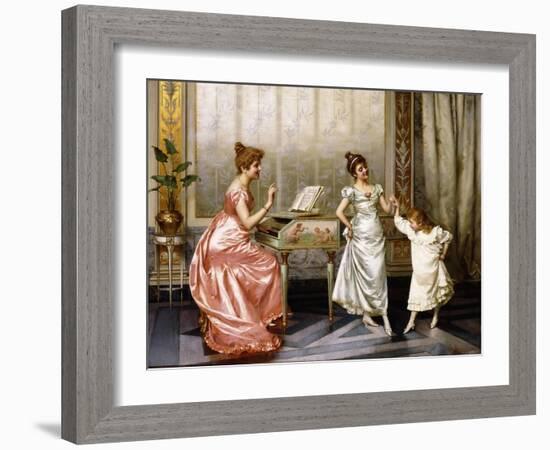 The Dancing Lesson-Vittorio Reggianini-Framed Giclee Print