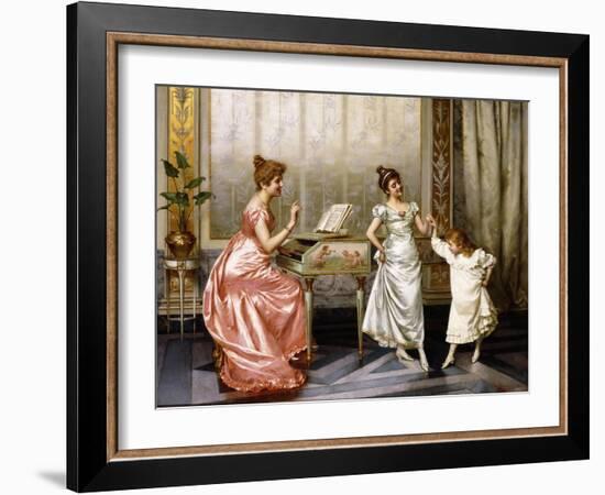The Dancing Lesson-Vittorio Reggianini-Framed Giclee Print
