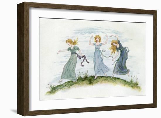 'The dancing of the felspar fairies' by Kate Greenaway-Kate Greenaway-Framed Giclee Print