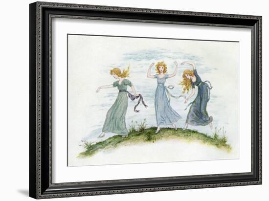 'The dancing of the felspar fairies' by Kate Greenaway-Kate Greenaway-Framed Giclee Print