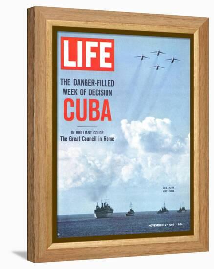 The Danger Filled Week of Decision: Cuba, US Navy Ships and Planes Off Cuba, November 2, 1962-Robert W. Kelley-Framed Premier Image Canvas