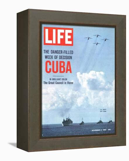 The Danger Filled Week of Decision: Cuba, US Navy Ships and Planes Off Cuba, November 2, 1962-Robert W. Kelley-Framed Premier Image Canvas