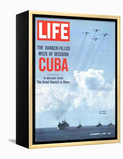 The Danger Filled Week of Decision: Cuba, US Navy Ships and Planes Off Cuba, November 2, 1962-Robert W. Kelley-Framed Premier Image Canvas