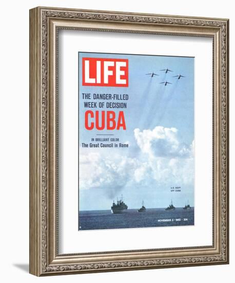 The Danger Filled Week of Decision: Cuba, US Navy Ships and Planes Off Cuba, November 2, 1962-Robert W. Kelley-Framed Photographic Print