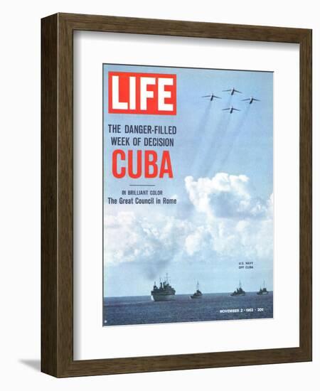 The Danger Filled Week of Decision: Cuba, US Navy Ships and Planes Off Cuba, November 2, 1962-Robert W. Kelley-Framed Photographic Print