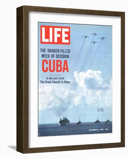 The Danger Filled Week of Decision: Cuba, US Navy Ships and Planes Off Cuba, November 2, 1962-Robert W. Kelley-Framed Photographic Print