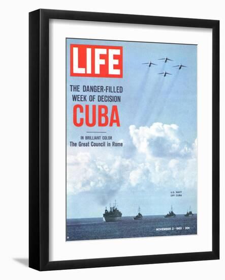 The Danger Filled Week of Decision: Cuba, US Navy Ships and Planes Off Cuba, November 2, 1962-Robert W. Kelley-Framed Photographic Print