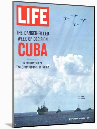 The Danger Filled Week of Decision: Cuba, US Navy Ships and Planes Off Cuba, November 2, 1962-Robert W. Kelley-Mounted Photographic Print