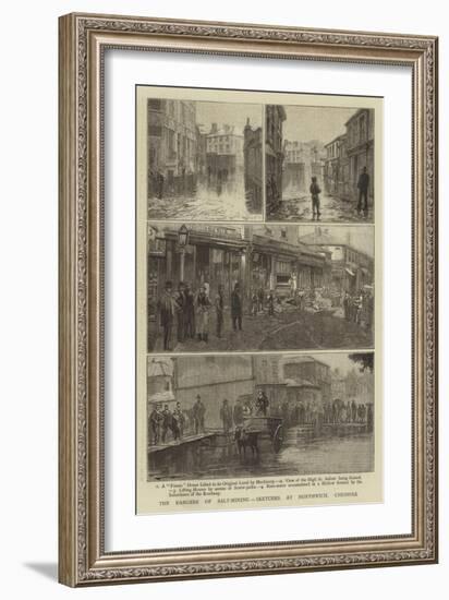 The Dangers of Salt-Mining, Sketches at Northwich, Cheshire-null-Framed Giclee Print