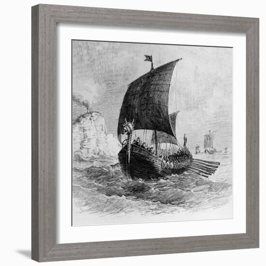 The Danish Ship Called the Raven, Viking Ship, Pre-800 AD-null-Framed Photographic Print