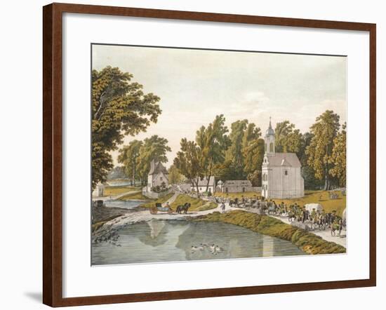 The Danube River, Near Vienna, Austria 18th Century Engraving-null-Framed Giclee Print