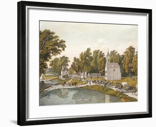 The Danube River, Near Vienna, Austria 18th Century Engraving-null-Framed Giclee Print