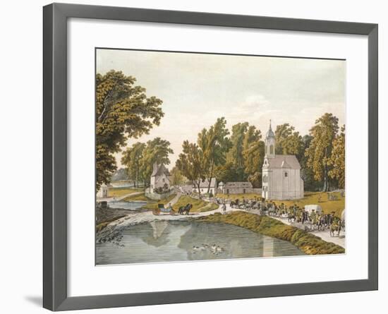 The Danube River, Near Vienna, Austria 18th Century Engraving-null-Framed Giclee Print