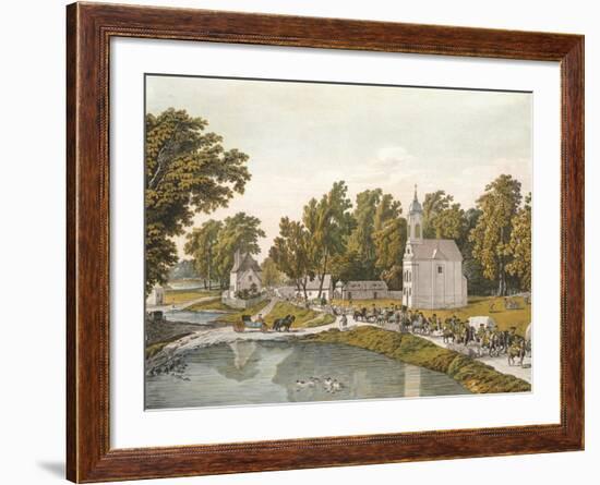 The Danube River, Near Vienna, Austria 18th Century Engraving-null-Framed Giclee Print