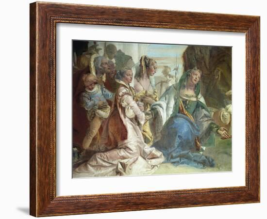 The Darius Family, Detail from Glories of Scipio Africanus and Alexander the Great, 1743-Giambattista Tiepolo-Framed Giclee Print