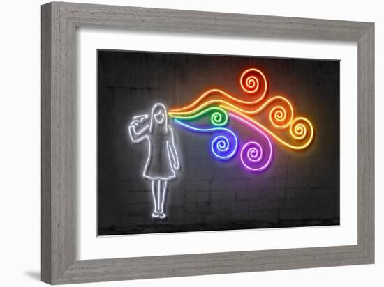 The dark side of the mind-O.M.-Framed Giclee Print