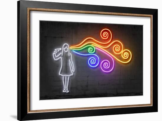 The dark side of the mind-O.M.-Framed Giclee Print