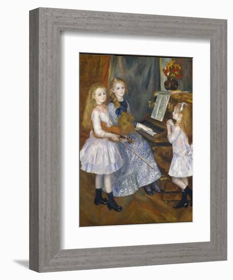 The Daughters of Catulle Mendes at the Piano, 1888-Pierre-Auguste Renoir-Framed Giclee Print