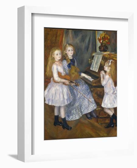 The Daughters of Catulle Mendes at the Piano, 1888-Pierre-Auguste Renoir-Framed Giclee Print