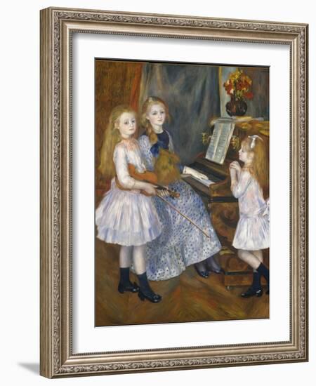 The Daughters of Catulle Mendes at the Piano, 1888-Pierre-Auguste Renoir-Framed Giclee Print