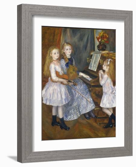 The Daughters of Catulle Mendes at the Piano, 1888-Pierre-Auguste Renoir-Framed Giclee Print