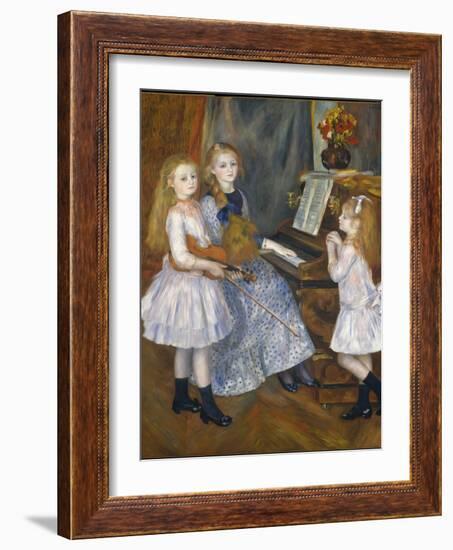 The Daughters of Catulle Mendes at the Piano, 1888-Pierre-Auguste Renoir-Framed Giclee Print