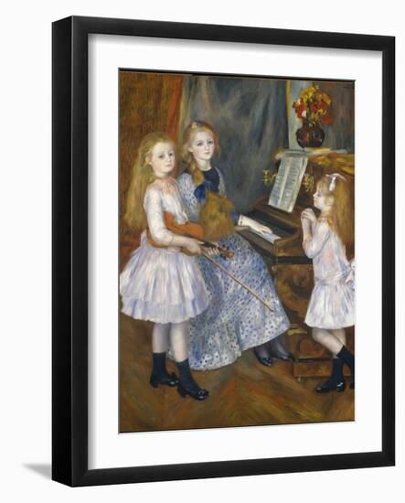 The Daughters of Catulle Mendes at the Piano, 1888-Pierre-Auguste Renoir-Framed Giclee Print