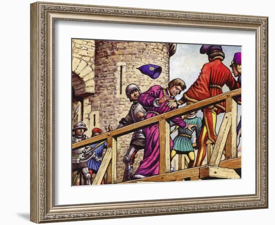 The Dauphin Meets John the Fearless, Duke of Burgundy, on the Bridge across the Seine-Pat Nicolle-Framed Giclee Print