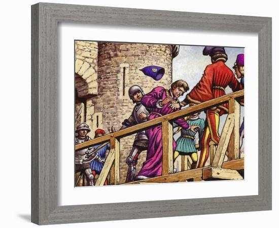 The Dauphin Meets John the Fearless, Duke of Burgundy, on the Bridge across the Seine-Pat Nicolle-Framed Giclee Print