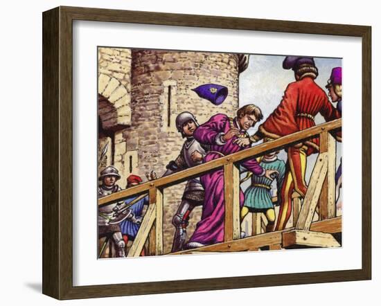 The Dauphin Meets John the Fearless, Duke of Burgundy, on the Bridge across the Seine-Pat Nicolle-Framed Giclee Print