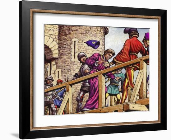 The Dauphin Meets John the Fearless, Duke of Burgundy, on the Bridge across the Seine-Pat Nicolle-Framed Giclee Print