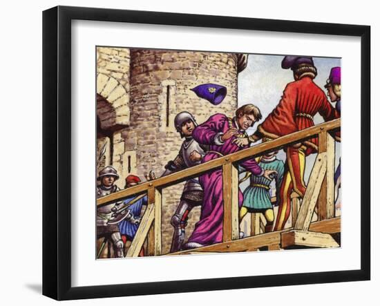 The Dauphin Meets John the Fearless, Duke of Burgundy, on the Bridge across the Seine-Pat Nicolle-Framed Giclee Print