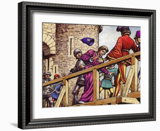 The Dauphin Meets John the Fearless, Duke of Burgundy, on the Bridge across the Seine-Pat Nicolle-Framed Giclee Print