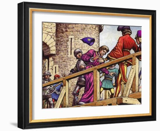 The Dauphin Meets John the Fearless, Duke of Burgundy, on the Bridge across the Seine-Pat Nicolle-Framed Giclee Print