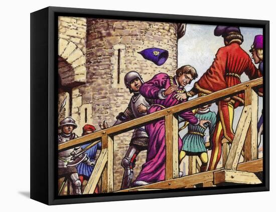 The Dauphin Meets John the Fearless, Duke of Burgundy, on the Bridge across the Seine-Pat Nicolle-Framed Premier Image Canvas